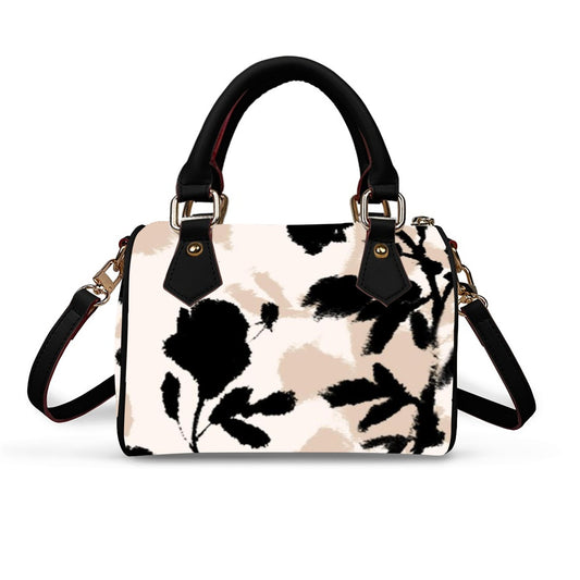 Classic Barrel-Shaped PU Leather Handbag
