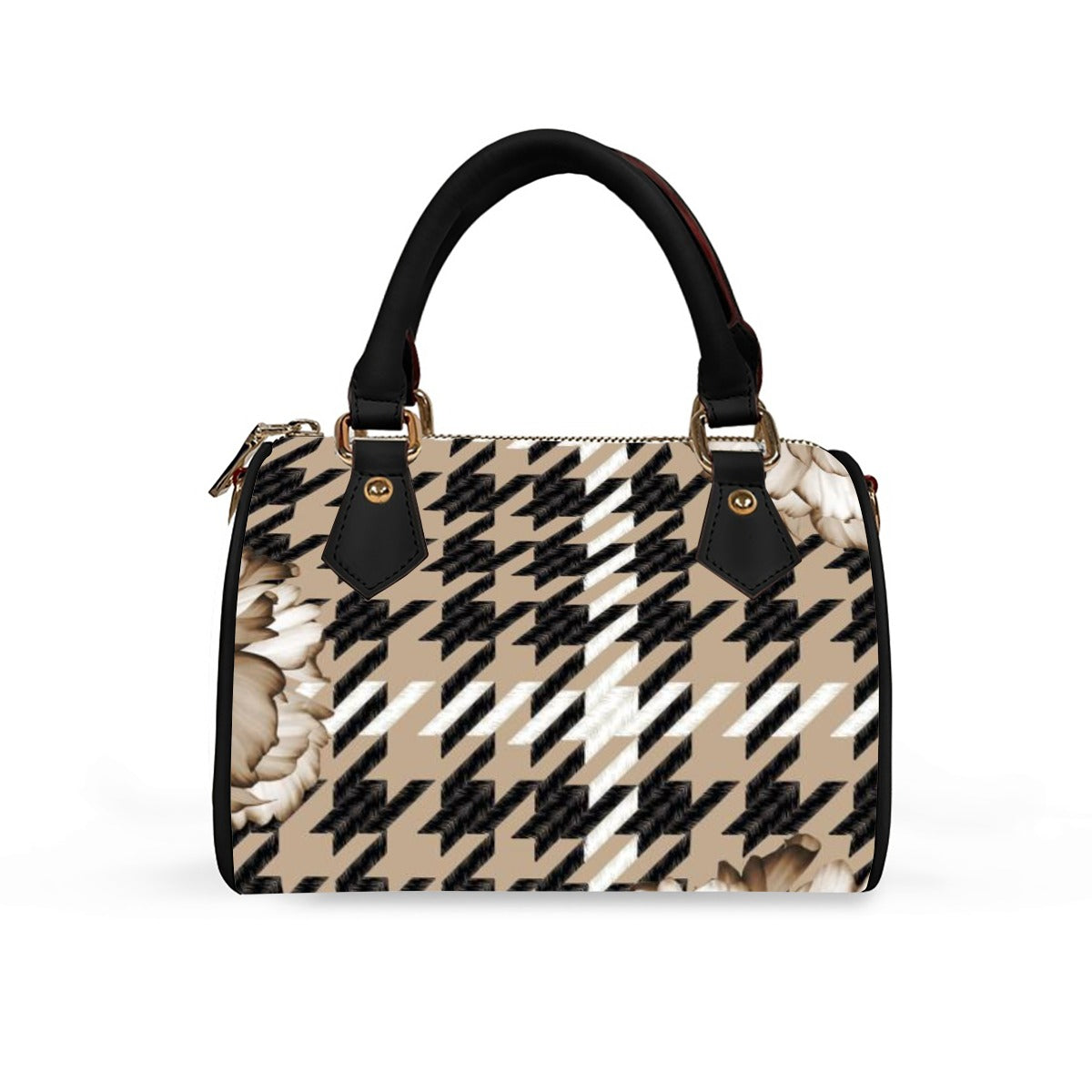 Classic Barrel-Shaped PU Leather Handbag