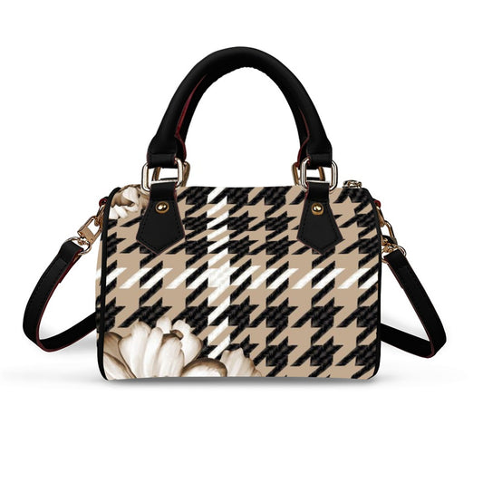 Classic Barrel-Shaped PU Leather Handbag