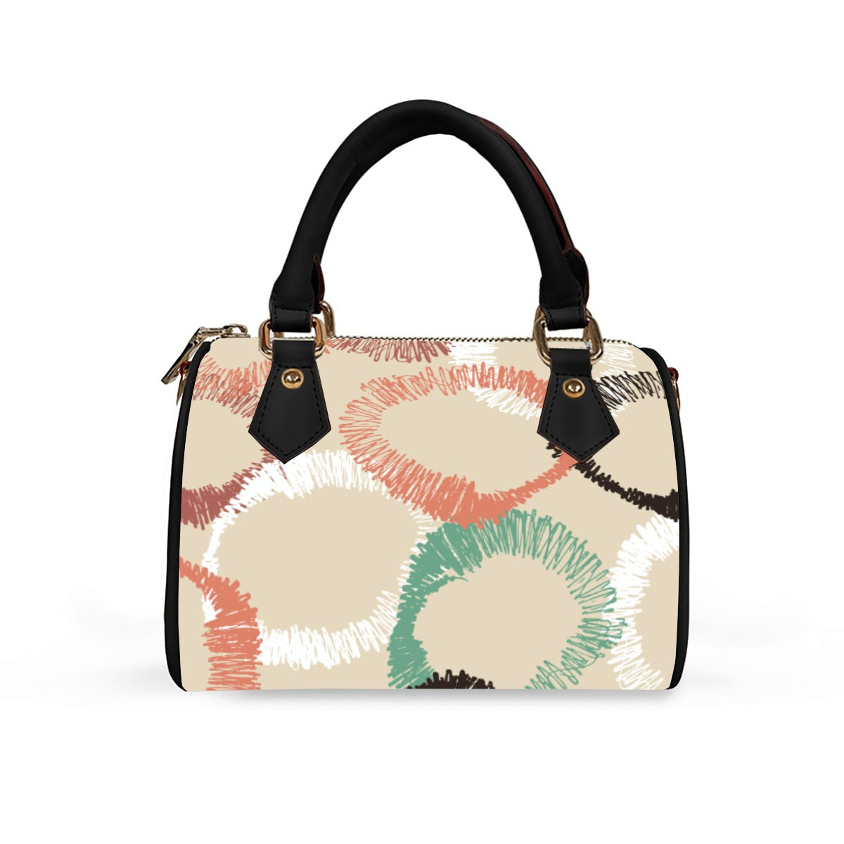 Classic Barrel-Shaped PU Leather Handbag