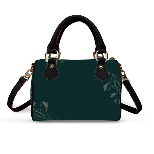 Classic Barrel-Shaped PU Leather Handbag