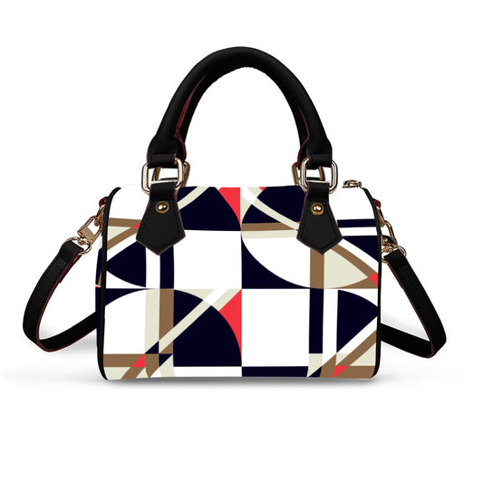 Classic Barrel-Shaped PU Leather Handbag