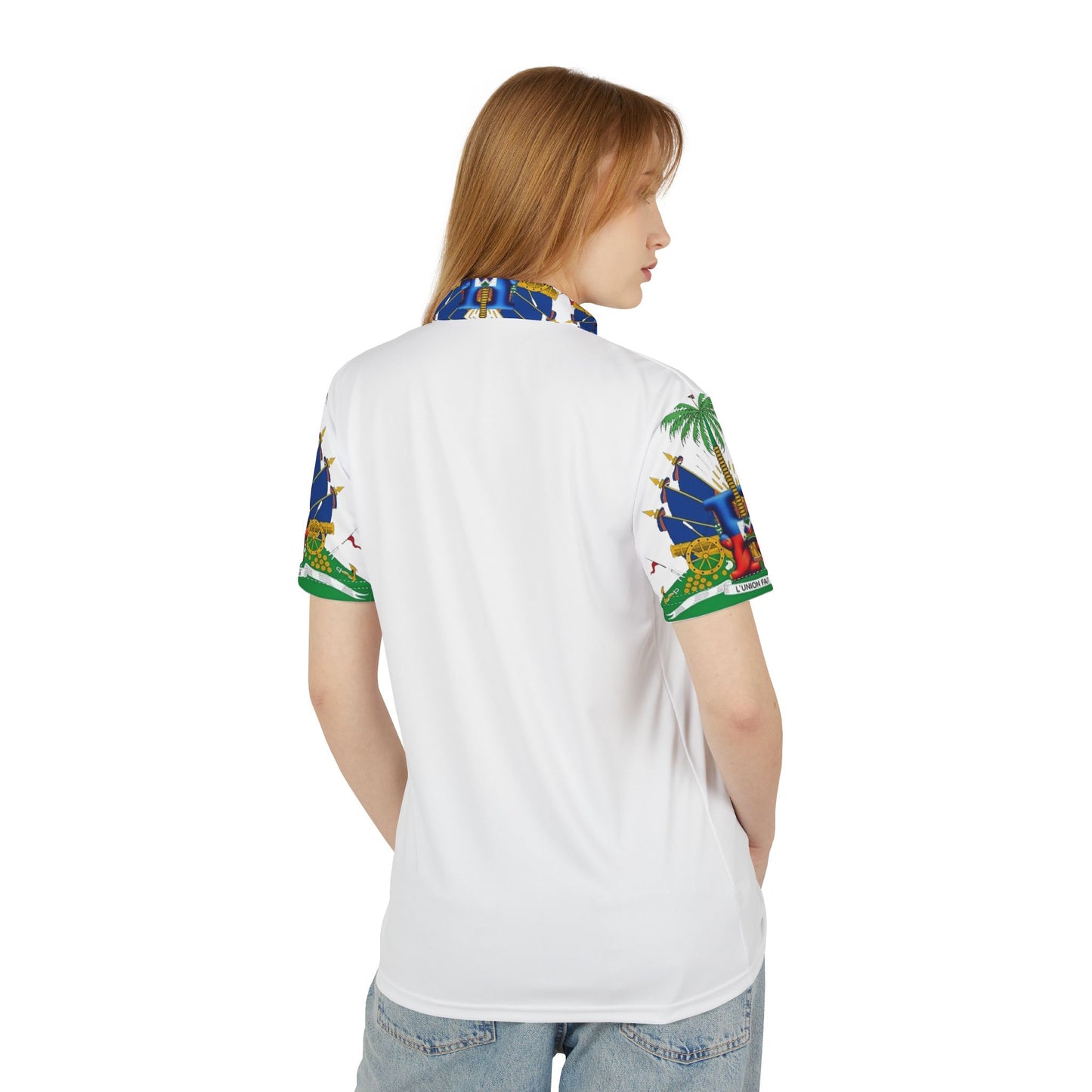 Vibrant Unisex Polo Shirt, Tropical Print Polo SH,B
