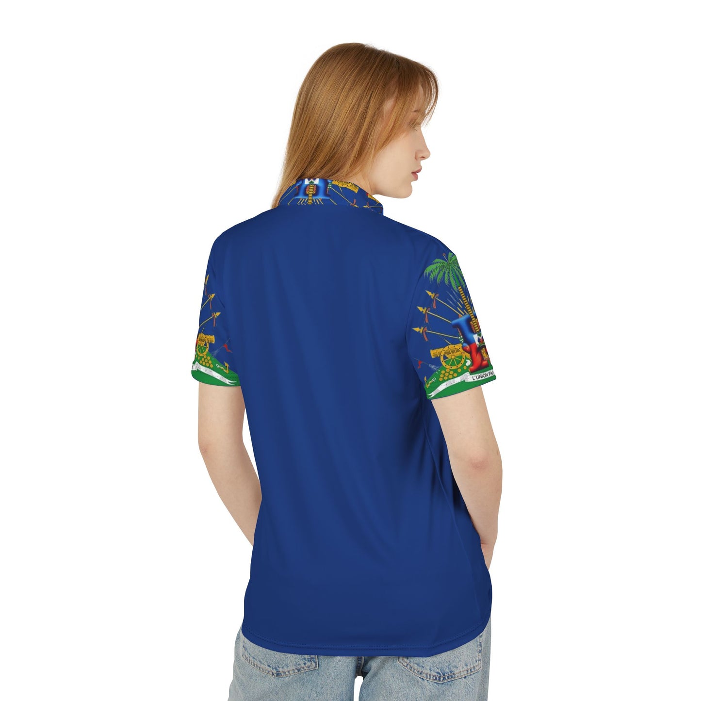 Vibrant Unisex Polo Shirt, Tropical Print Polo SH,b