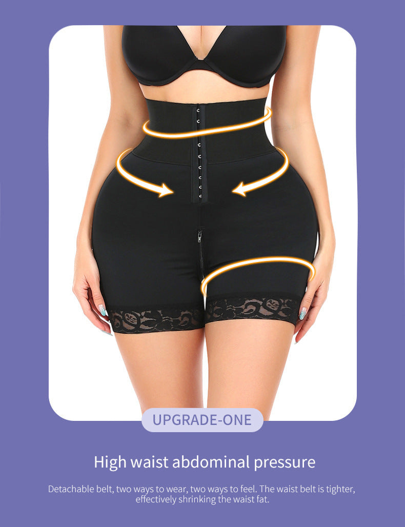 3 Breasted Bodybuilding Girdle High Waist Belly Contracting And Hip Lifting Pants