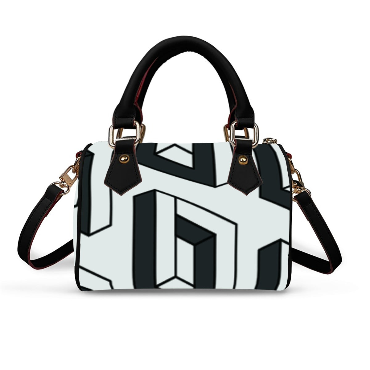 Classic Barrel-Shaped PU Leather Handbag