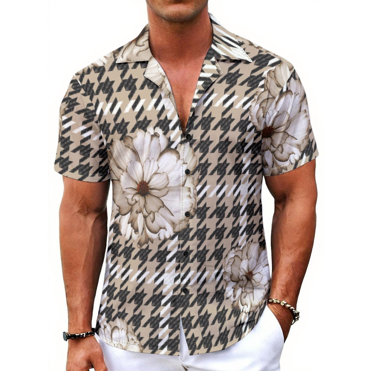 Men's Hawaiian Shirt With Button Closure
