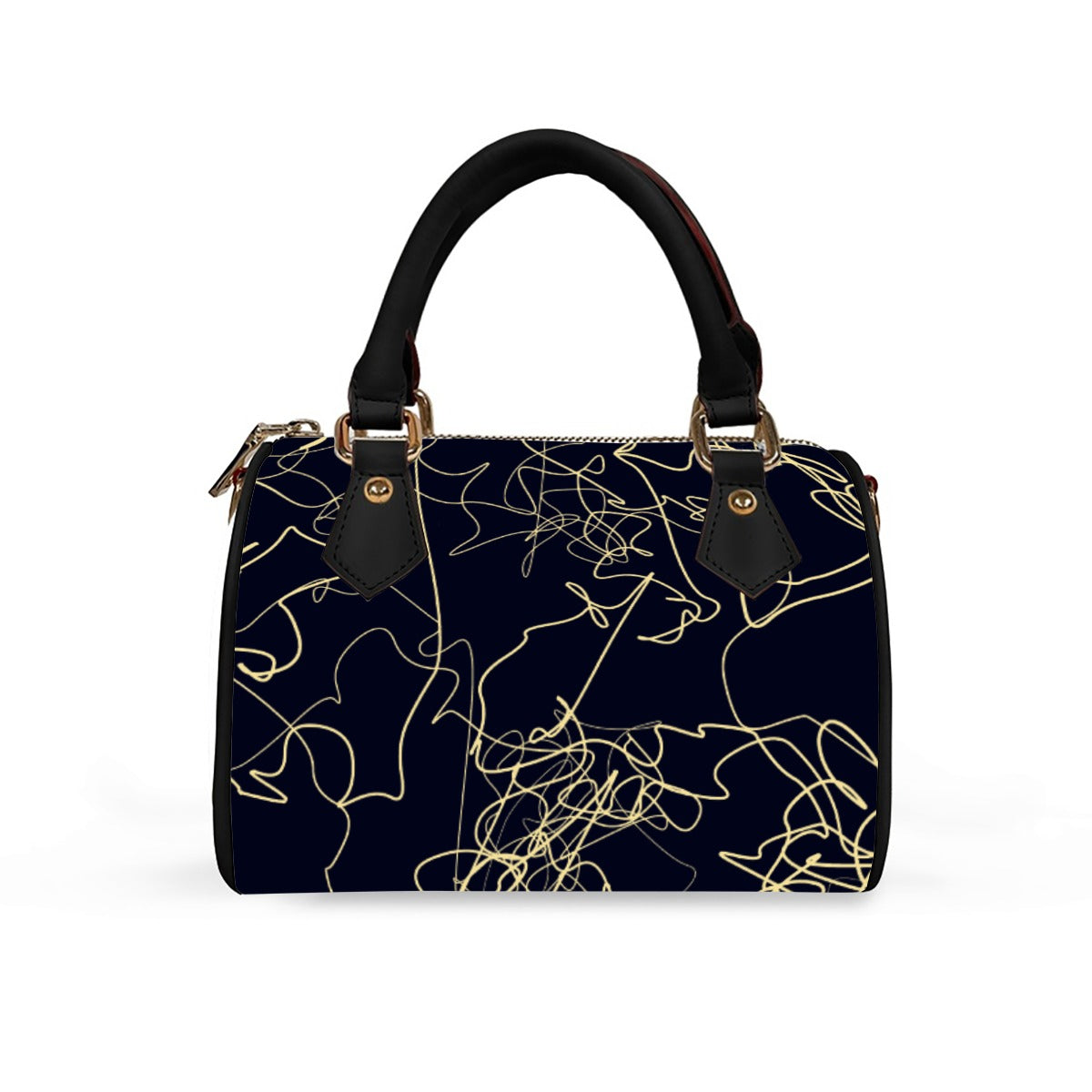 Classic Barrel-Shaped PU Leather Handbag