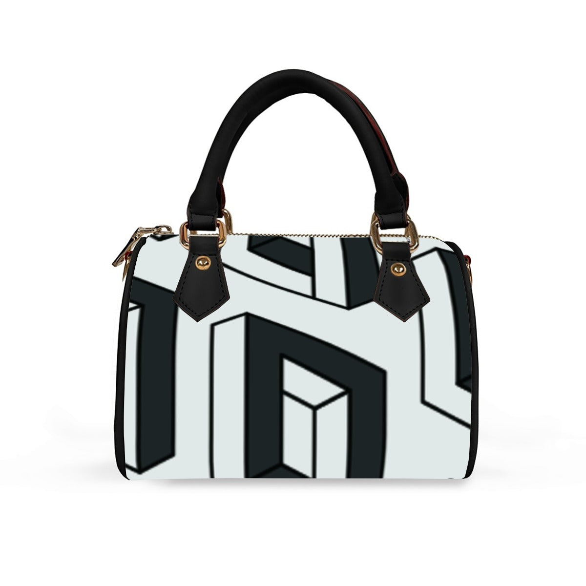 Classic Barrel-Shaped PU Leather Handbag