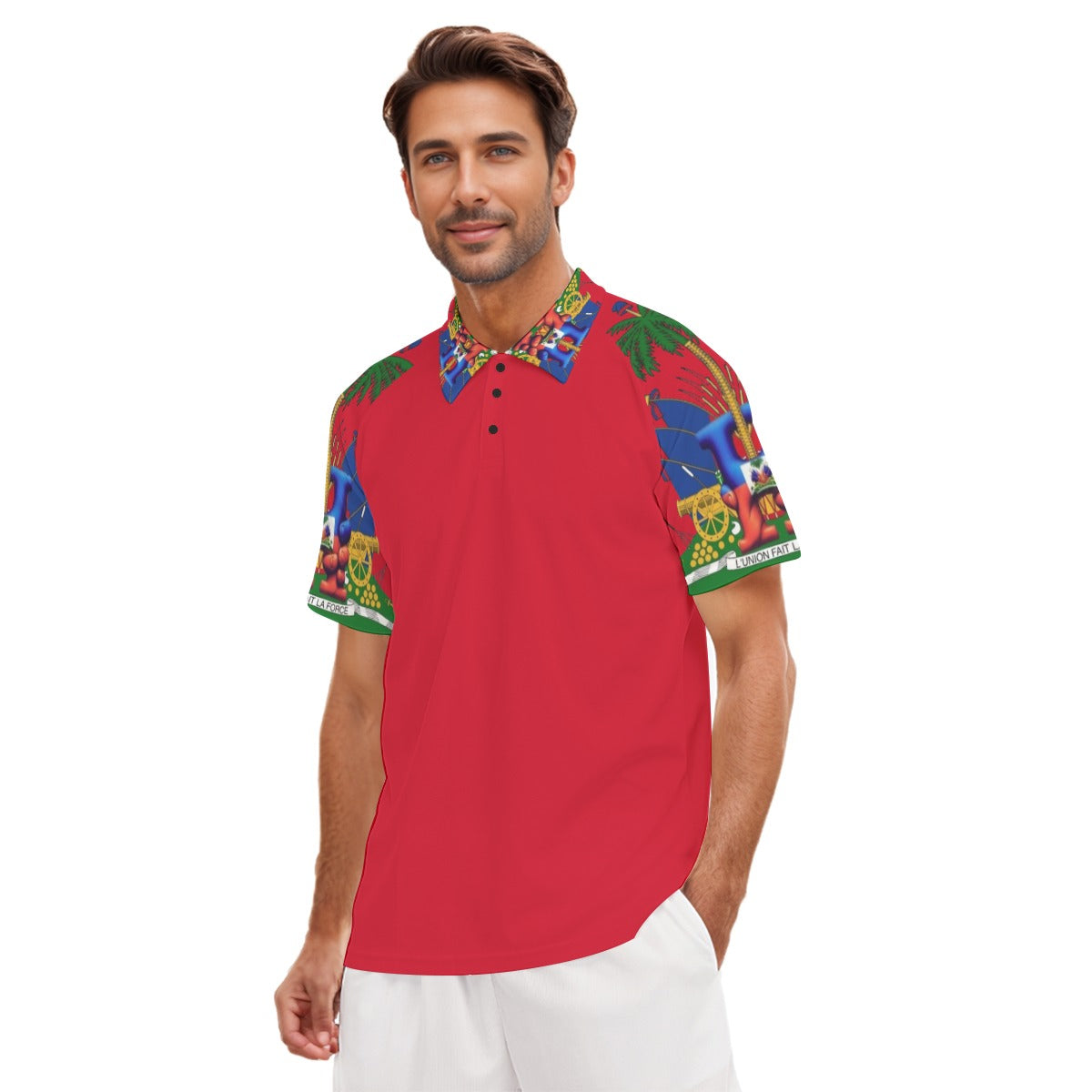 Men's Short Sleeve Polo Shirt With Button Closure