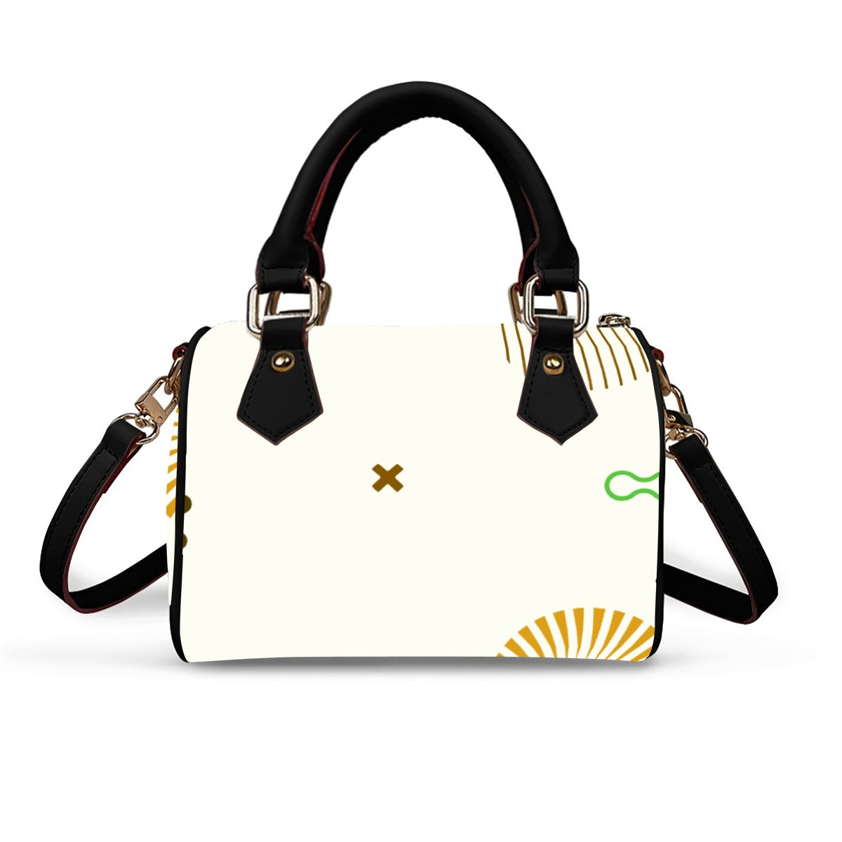Classic Barrel-Shaped PU Leather Handbag