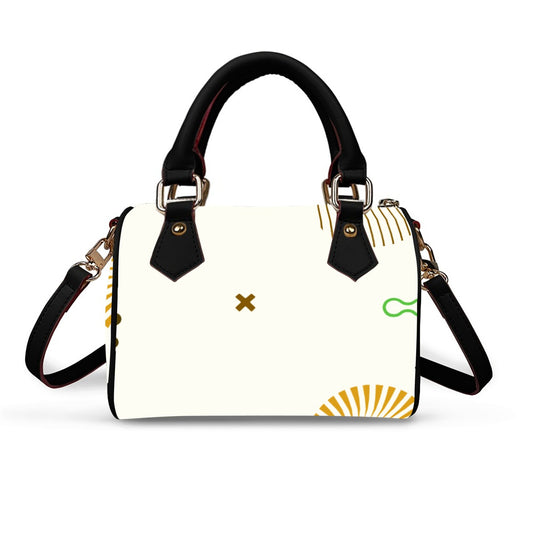 Classic Barrel-Shaped PU Leather Handbag