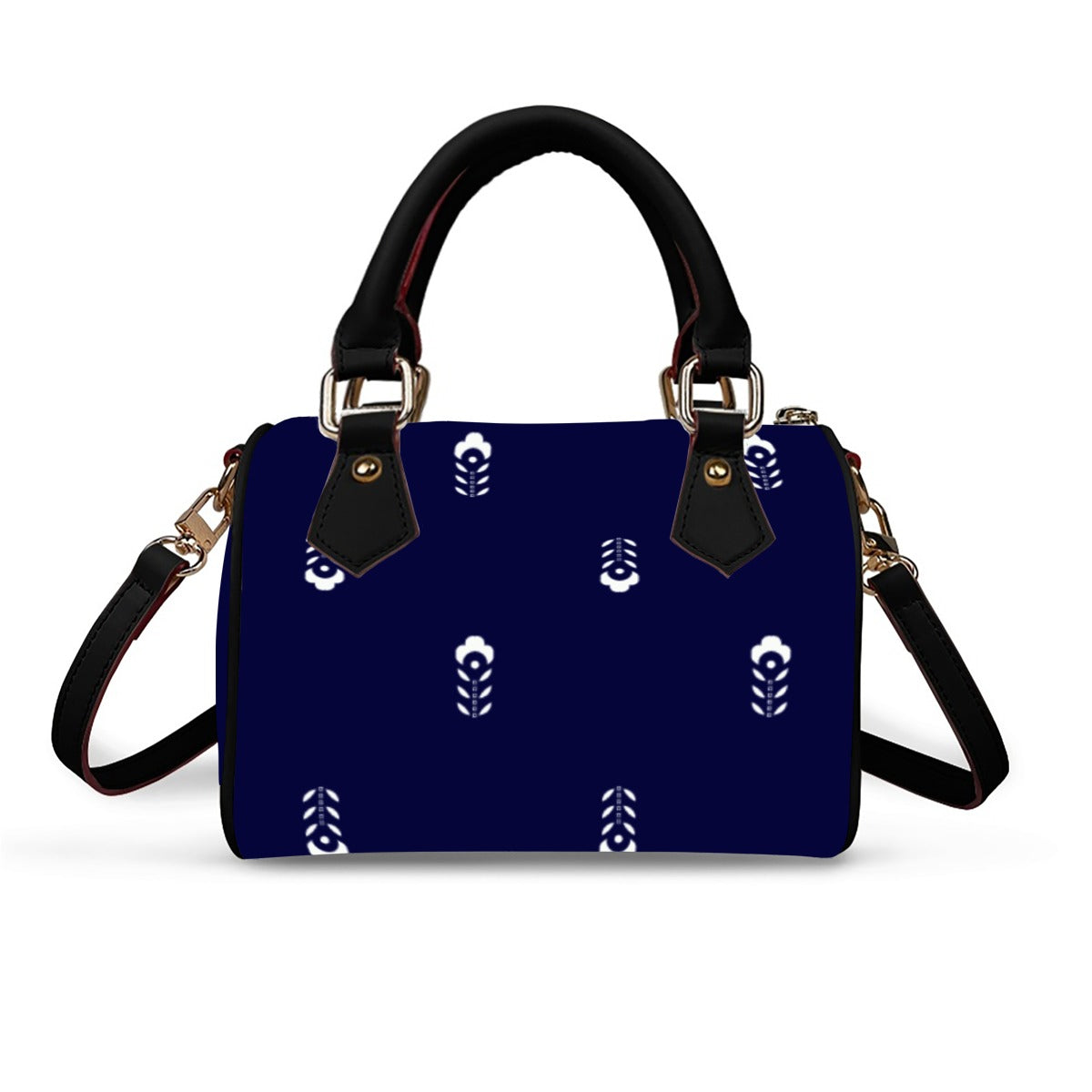 Classic Barrel-Shaped PU Leather Handbag