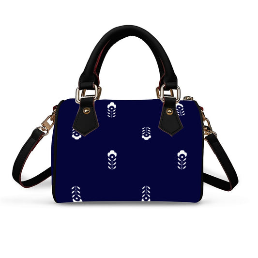 Classic Barrel-Shaped PU Leather Handbag