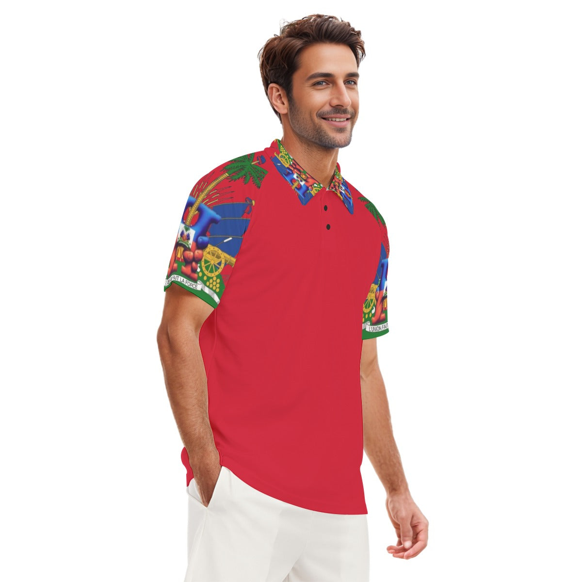Men's Short Sleeve Polo Shirt With Button Closure