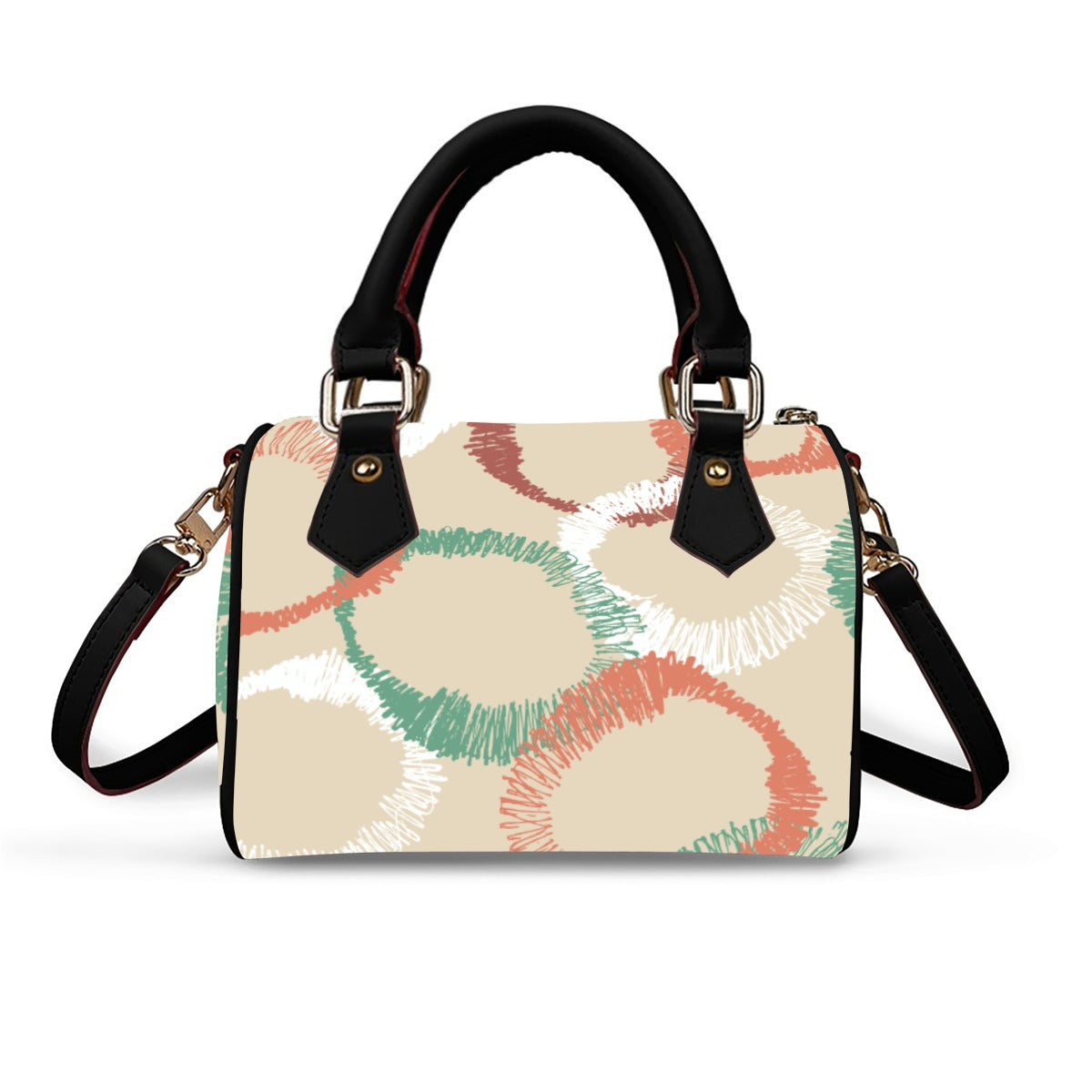 Classic Barrel-Shaped PU Leather Handbag