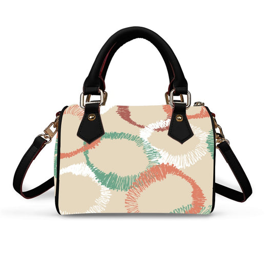 Classic Barrel-Shaped PU Leather Handbag