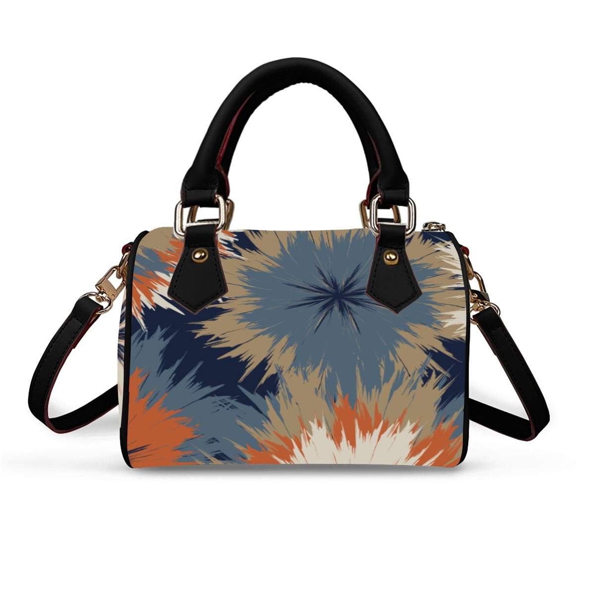 Classic Barrel-Shaped PU Leather Handbag