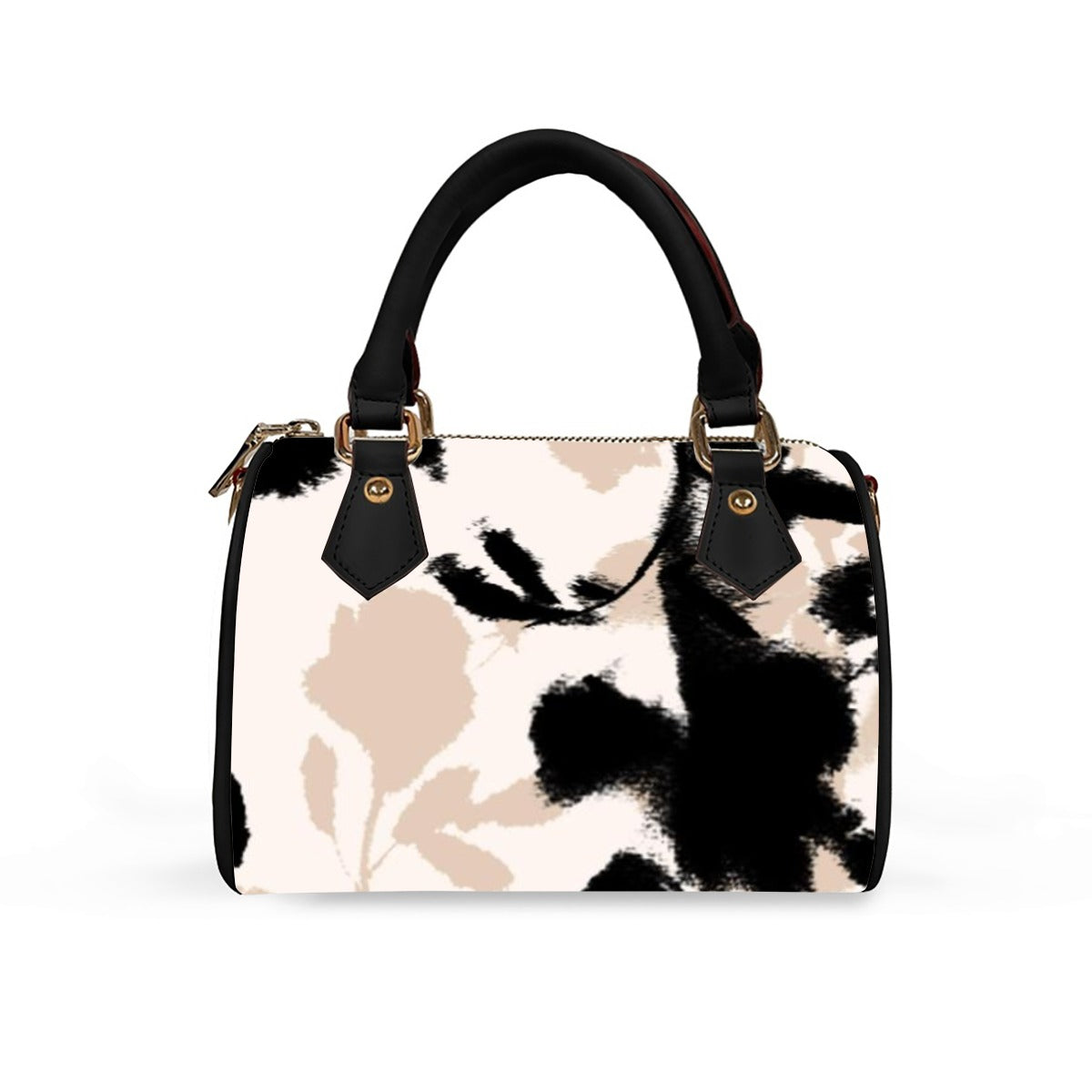 Classic Barrel-Shaped PU Leather Handbag