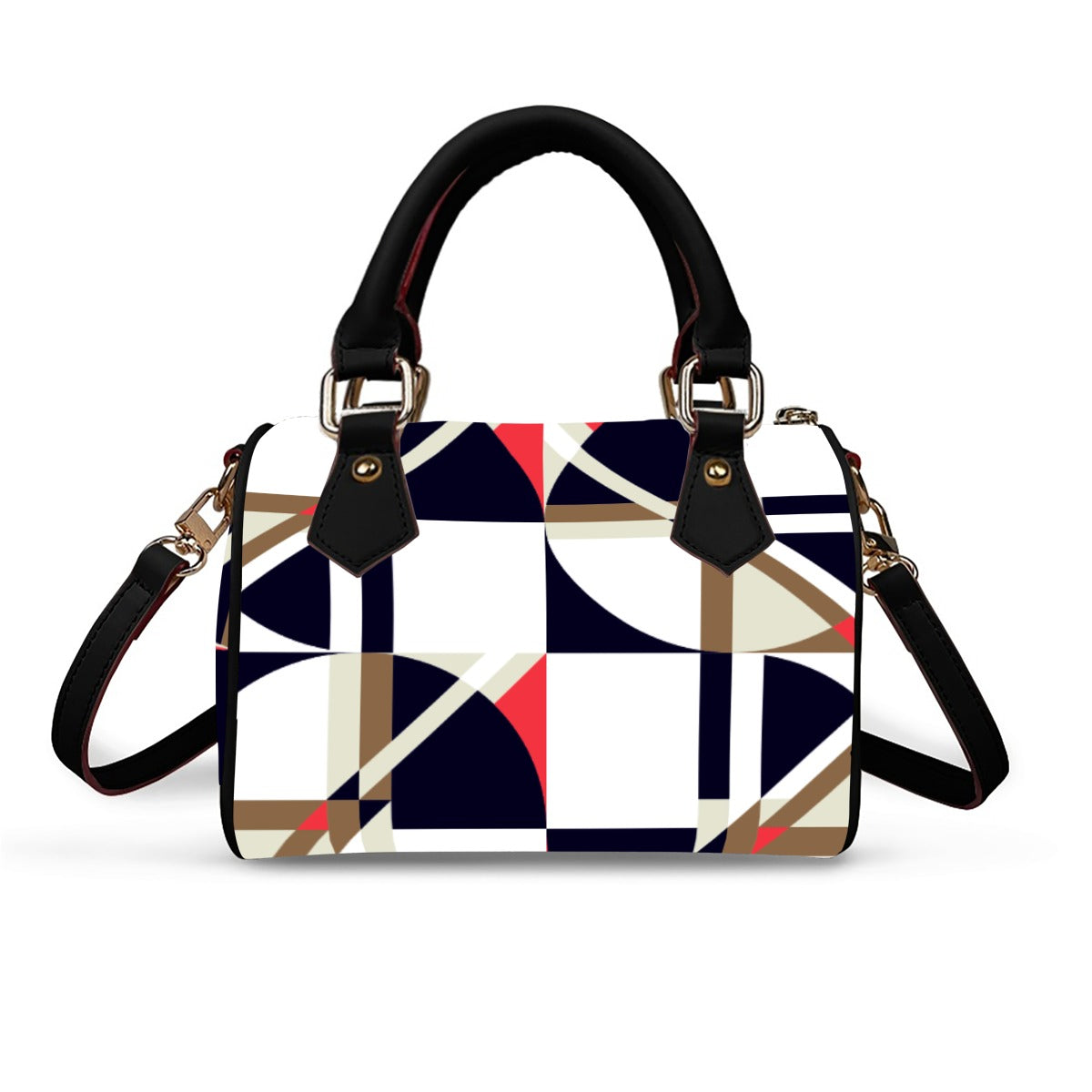 Classic Barrel-Shaped PU Leather Handbag