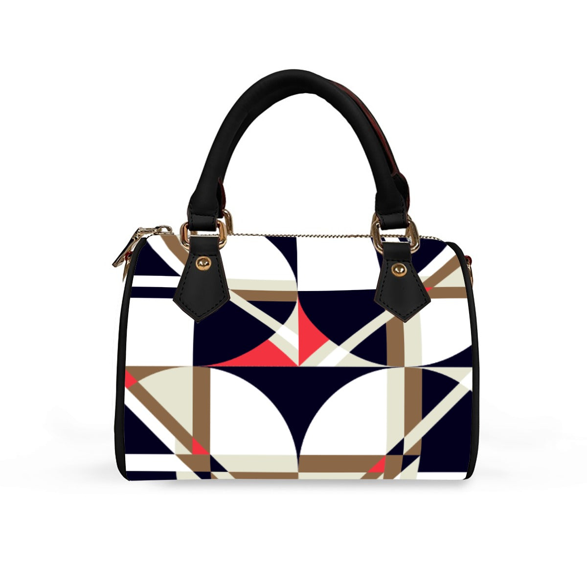 Classic Barrel-Shaped PU Leather Handbag