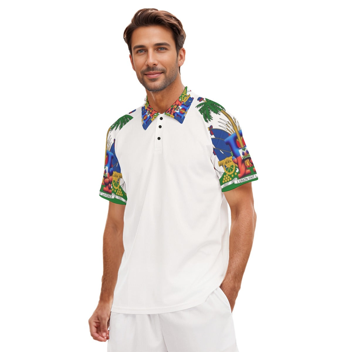 Men's Short Sleeve Polo Shirt With Button Closure