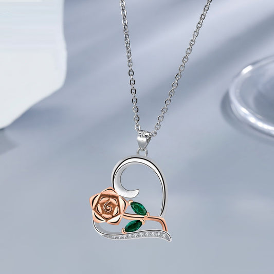Love Rose Necklace Exquisite Romantic High Sense Ornament