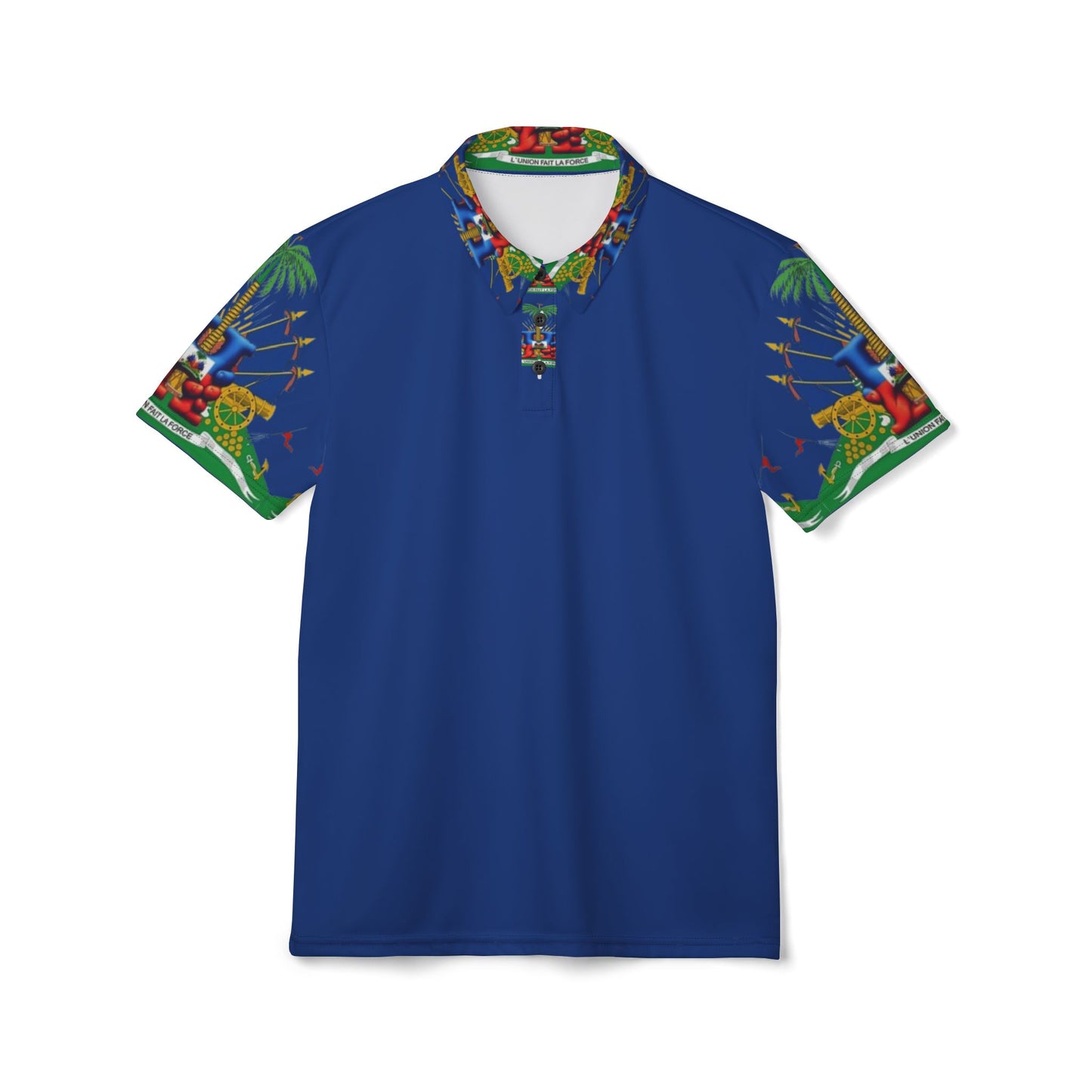 Vibrant Unisex Polo Shirt, Tropical Print Polo SH,b